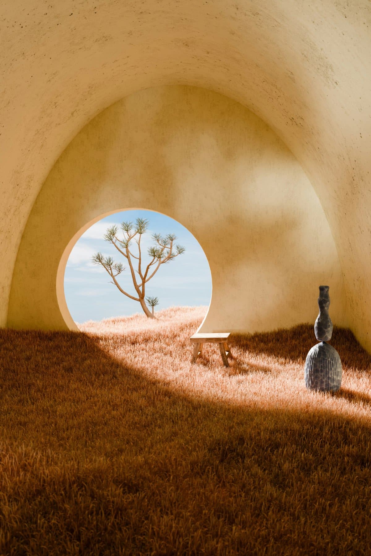 Warm interior arch